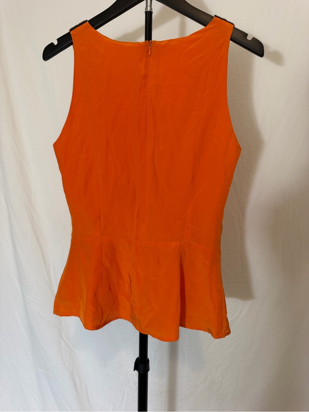 Eva Franco Orange Sleeveless Bow Accent Peplum Blouse Top Size 6 - Picture 6 of 11